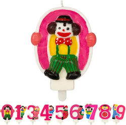 Birthday Cake Candle Chippo Clown 134788 F Number 0 Pink 9.5 Cm