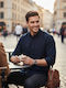 Long Sleeve Shirt in Regular Fit Bright Navy