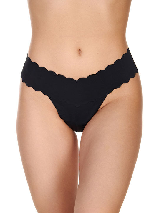 Comfort Γυναικείο String χωρίς Ραφές Μαύρο