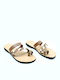 Leather Women's Flat Sandals Brown