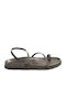 Damen Flache Sandalen Schwarz