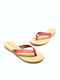 Leather Women's Flat Sandals Red