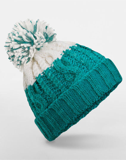 Beanie Unisex Σκούφος Πλεκτός σε Λευκό χρώμα