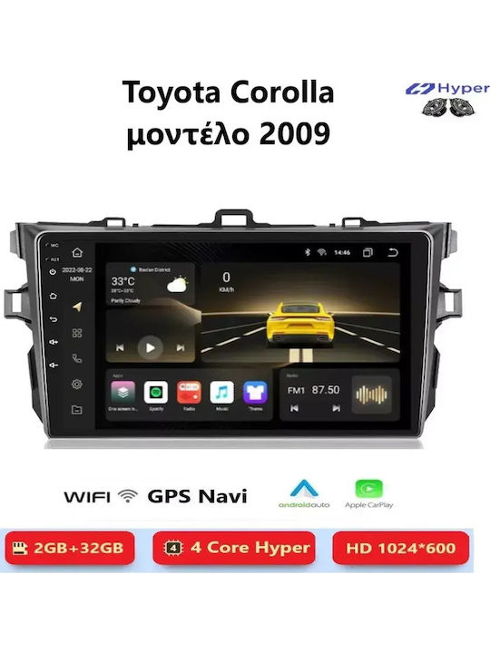 Toyota Corolla 2009 Android Multimedi Carplay Androidauto Gps Wi-Fi Bluetooth Sh133