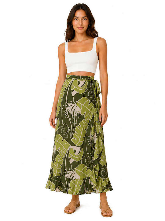Potre Maxi Envelope Skirt Green