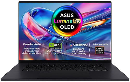 Asus Proart P16 16" OLED UHD 120Hz (Ryzen AI 300 Series-AI 9 HX 370/32GB/1TB SSD/GeForce RTX 5070 Ti/W11 Pro) (International English Keyboard)