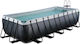 Exit Toys PVC Swimming Pool with Metal Frame 540x122x122cm Black