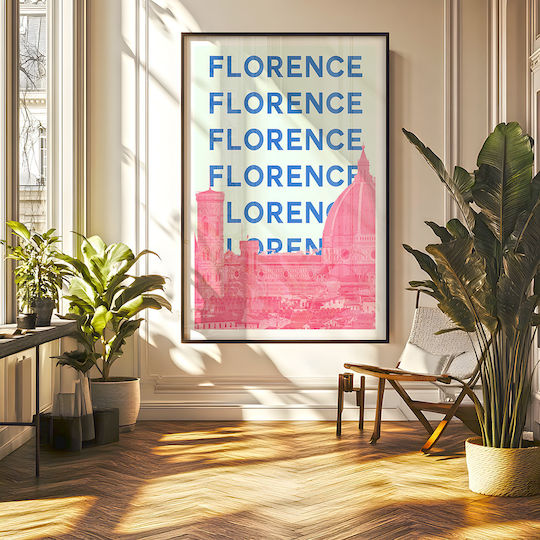 Poster Florence Pop Art Pst25515 40cm X 50cm White Wooden Frame