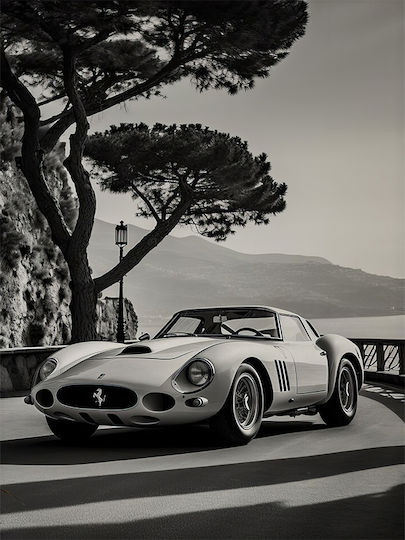 Poster Ferrari 250 Gto Cr059 40cm X 50cm Premium Μαύρο Ξύλινο Κάδρο-63085pd156201f55323