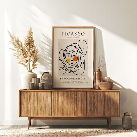 Poster Pablo Picasso Les Dejeurenes Dessins Art239 40cm X 50cm Brown Wooden Frame