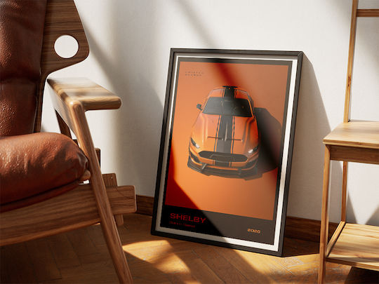 Poster Shelby Super Snake 2020 Cr006 40cm X 50cm Premium Black Wooden Frame