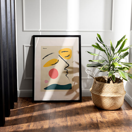 Poster Pablo Picasso Abstract Collage Art236 40cm X 50cm Ramă Neagră Din Lemn