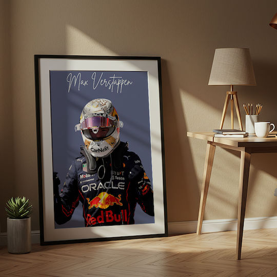Poster Formula1 Max Verstappen F058 40cm X 50cm Κορνίζα Καφέ Ξύλου 63049pd156210f63322