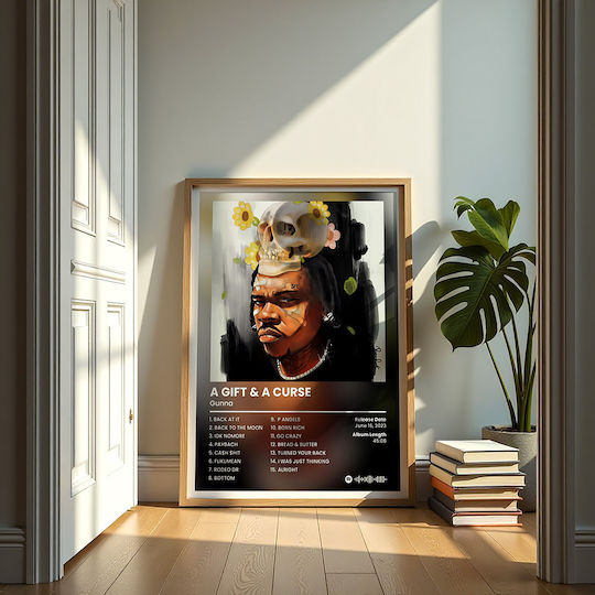 Music Poster Gunna A Gift & A Curse Ms132 40cm X 50cm Λευκή Ξύλινη Κορνίζα-62425pd156295f55310