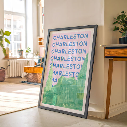 Poster Charleston Pop Art Pst25510 40cm X 50cm Λευκή Ξύλινη Κορνίζα-63394pd156112f55310