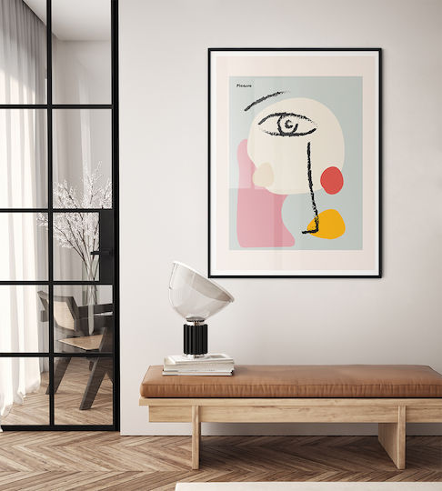 Poster Pablo Picasso Abstract Collage Art235 40cm X 50cm Λευκή Ξύλινη Κορνίζα-63770pd156095f55310