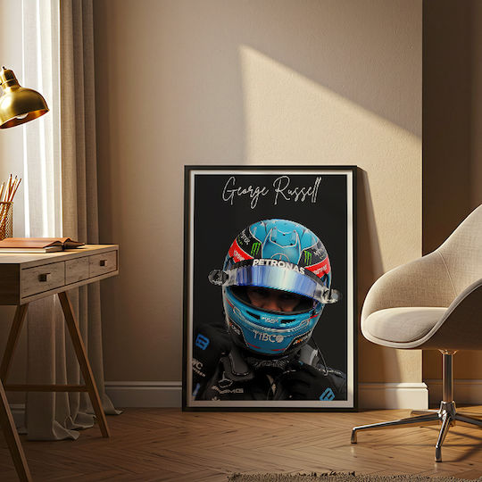 Poster Formula1 George Russell F060 40cm X 50cm Premium Μαύρο Ξύλινο Κάδρο-63051pd156212f55323