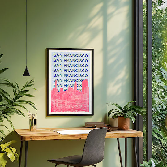 Poster San Francisco Pop Art Pst25516 40cm X 50cm Λευκή Ξύλινη Κορνίζα-63388pd156106f55310