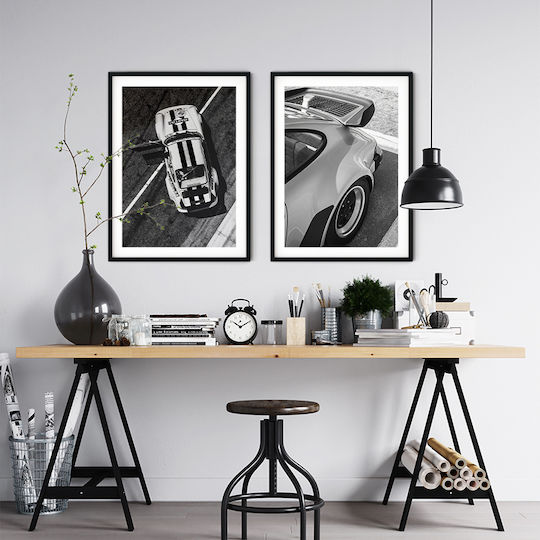 Poster Classic Porsche Cr051 40cm X 50cm Premium Black Wooden Frame
