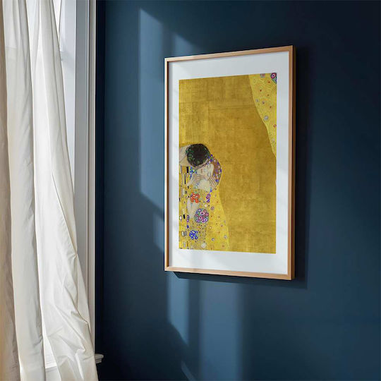Poster Gustav Klimt Kiss Art155 40cm X 50cm Frame Natural Wood Beige 56090pd156666f55316