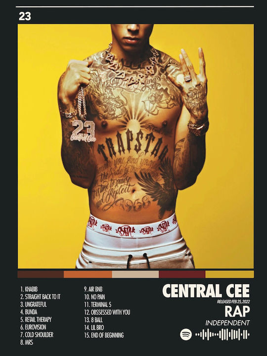 Music Poster Cetral Cee 23 Album Cover Ms076 40cm X 50cm-62408pd156316