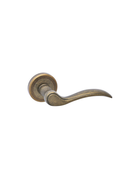 Best Design Front Door Lever with Rosette Left 108 Antique