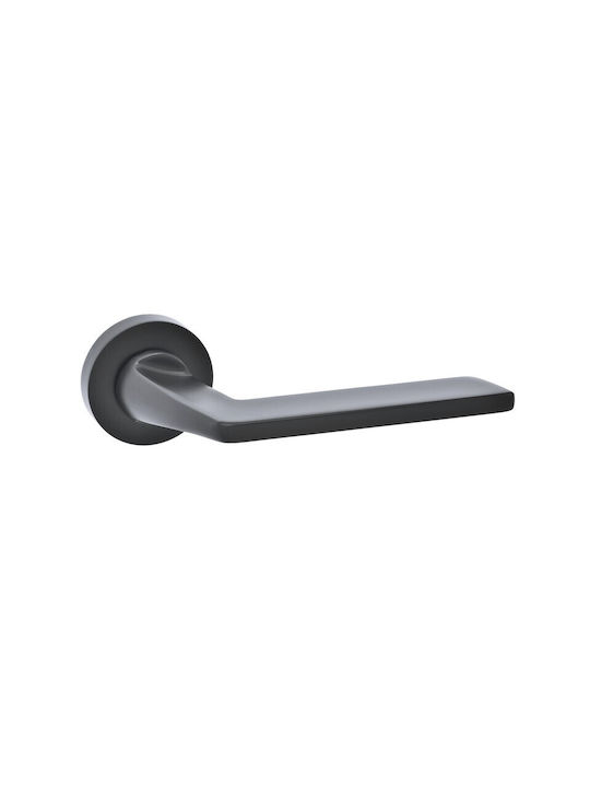 Best Design Front Door Lever with Rosette Right 205 Black