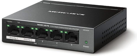 Mercusys MS105LP v1 Unmanaged L2 PoE+ Switch με 5 Θύρες Gigabit (1Gbps) Ethernet