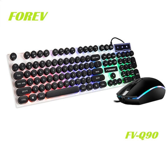Forev FV-Q90 Gaming Keyboard Set with RGB Lighting & Mouse (English US)