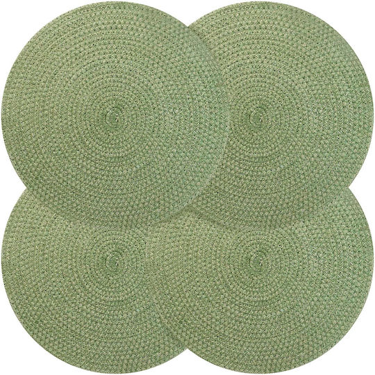 vidaXL Σουπλά Ψάθινο Πράσινο 30x30cm 4τμχ vidaXL Σουπλά Ψάθινο Πράσινο 30x30cm 4τμχ