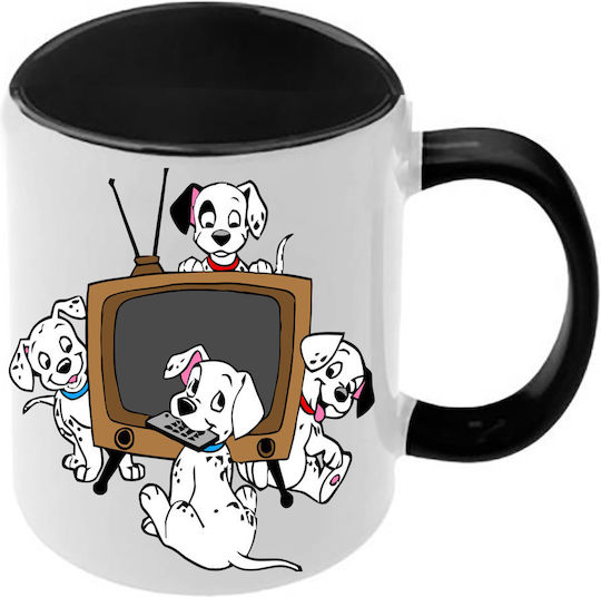 Κούπα Dalmatians Δαλματίας Μαύρη Λαβή Εσωτερικό