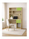 8-14 Kids Desk with Library Made of Green Melamine 100x55x180cm