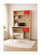 8-14 Kinder Schreibtisch mit Bibliothek aus Melamin Rote 100x55x180cm