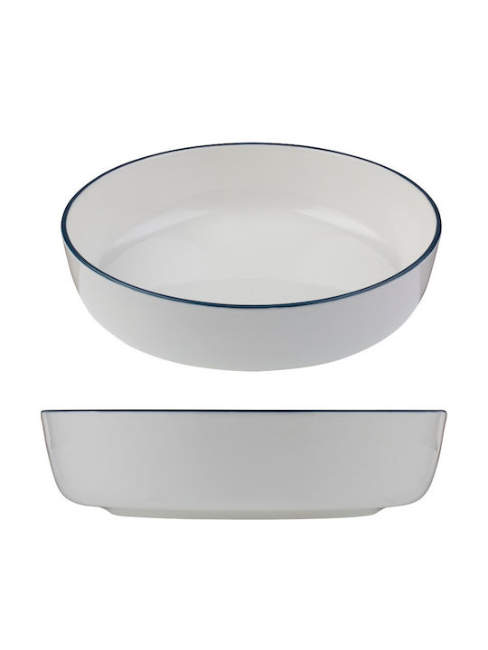 XM-Casa Deep Serving Plate Porcelain Blue with Diameter 21cm
