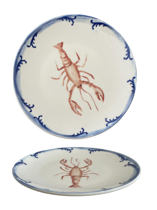 XM-Casa Shallow Serving Plate Made of Blue Porcelain 25cm