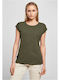 Build Your Brand Women's Promotional T-Shirt Black Olive