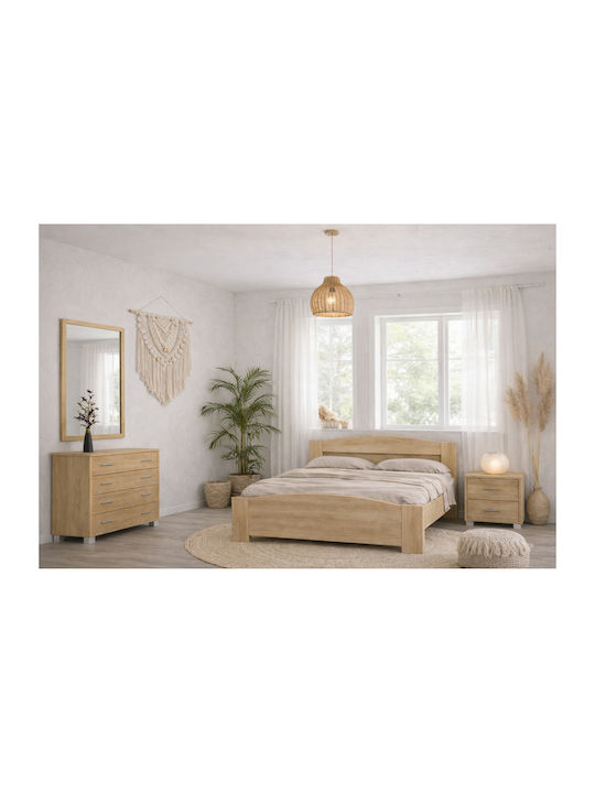 Set De Mobilier Pentru Dormitor Kima Stejar 140x200cm 4 Bucăți