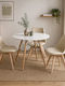Round Kitchen Table Wooden White 80x80x75cm