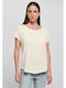 BYB Γυναικείο Διαφημιστικό T-shirt Κοντομάνικο White Sand