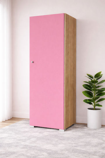 Μονόφυλλη Ντουλάπα Ροζ 48x50x180cm
