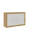 Romfera 125 Holz Sideboard mit Schubladen Weiß 138x39x86cm