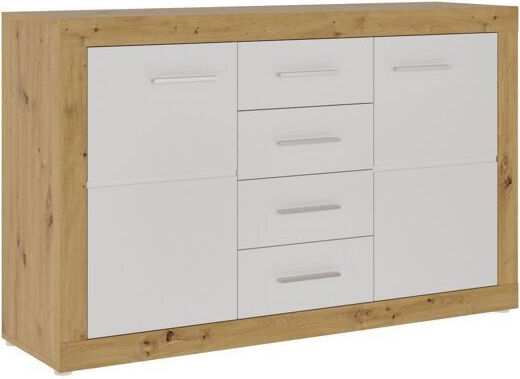 Μπουφές Romfera 125 Ξύλινος με Συρτάρια Άσπρο 138x39x86cm