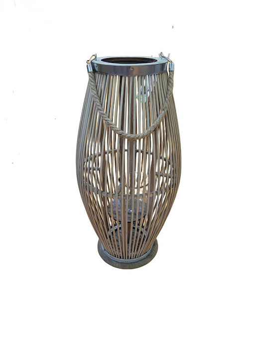 JK Home Decoration Φαναράκι Bamboo Γκρι 29εκ.
