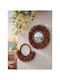 SteweHome Handmade Wall Decor Brown Wooden 40x40cm 2 Pieces