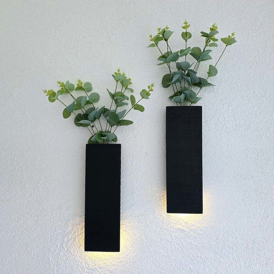 SteweHome Wall Decor Black Wooden 30x10cm 2 Pieces