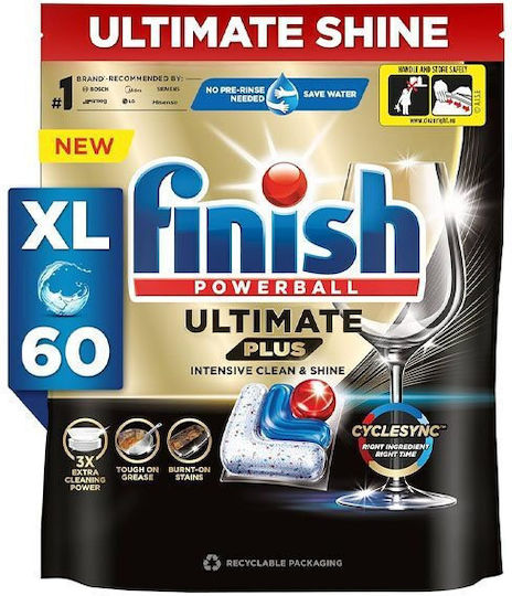 Finish Powerball Ultimate Plus 60 Dishwasher Capsules