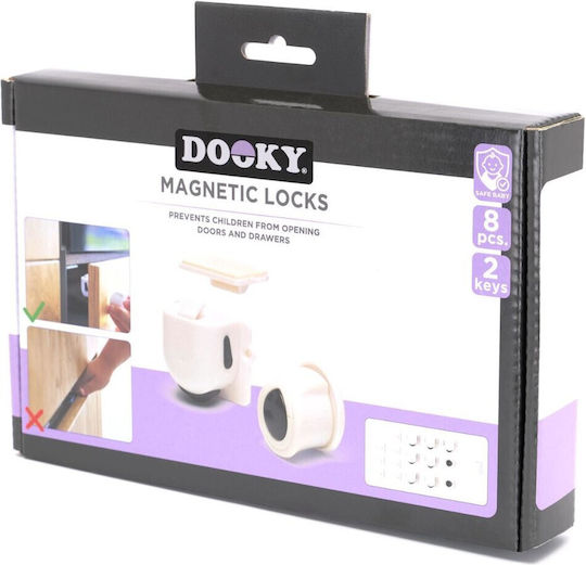 Dooky Schrank- und Schubladensicherung mit Magnet aus Kunststoff 8 Stück