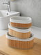SteweHome Bamboo Beige Storage Basket 3 Pieces