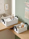 SteweHome Fabric White Storage Basket 30x22cm 2 Pieces
