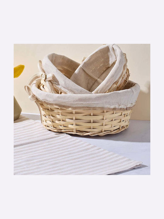SteweHome Wicker Beige Storage Basket 3 Pieces